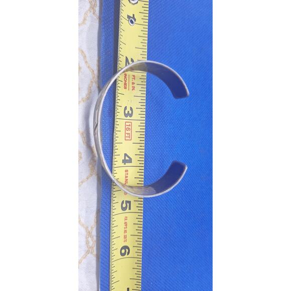 Sterling Silver Bangle Bracelet with Turquoise/Coral Chips- Kokopelli- Navajo - Picture 4 of 6